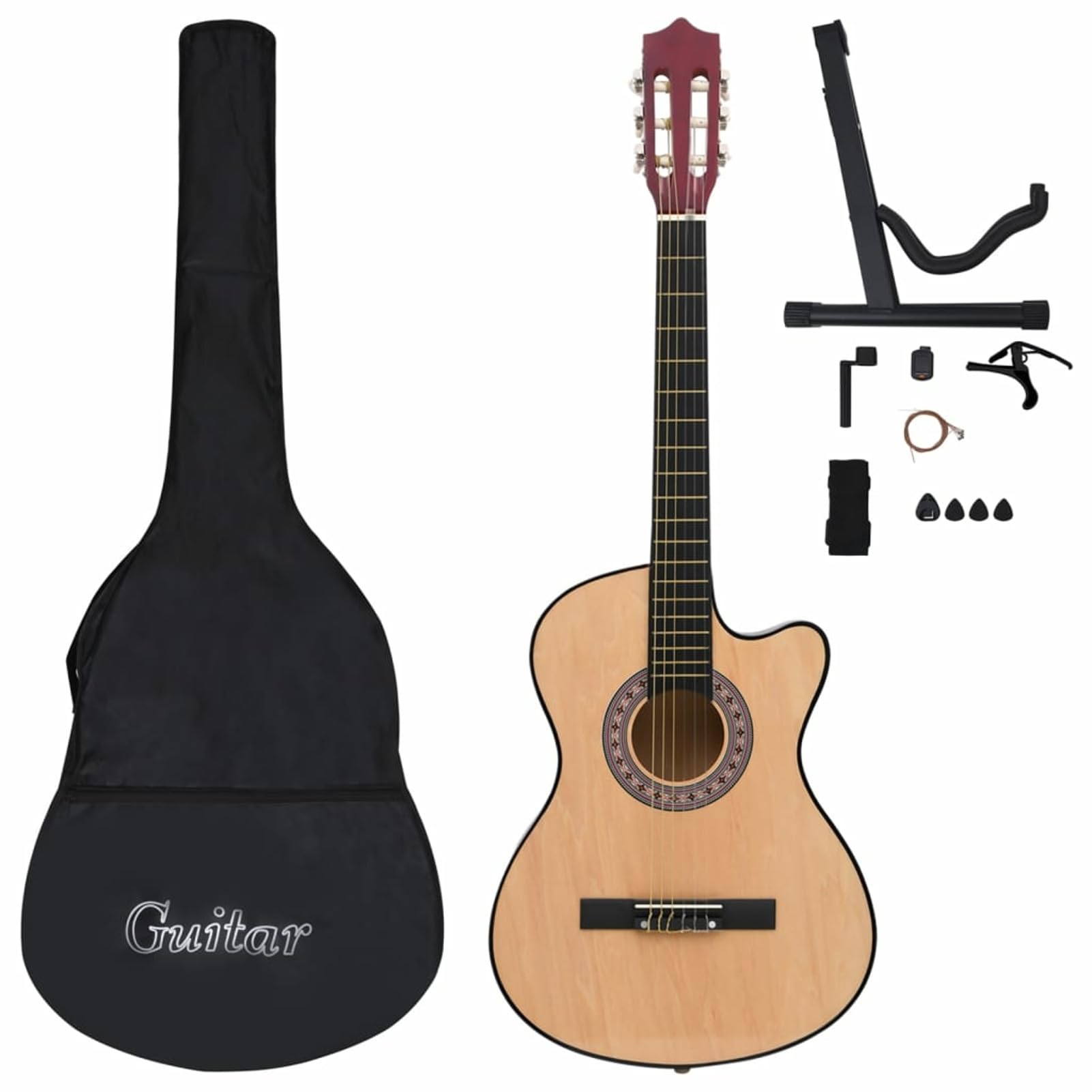 Set Chitarra Acustica Western 12 pz con 6 Corde 38",Arte e Svago,Hobby e Arti Creative,Strumenti Musicali,Strumenti a Corda,Chitarre-70131