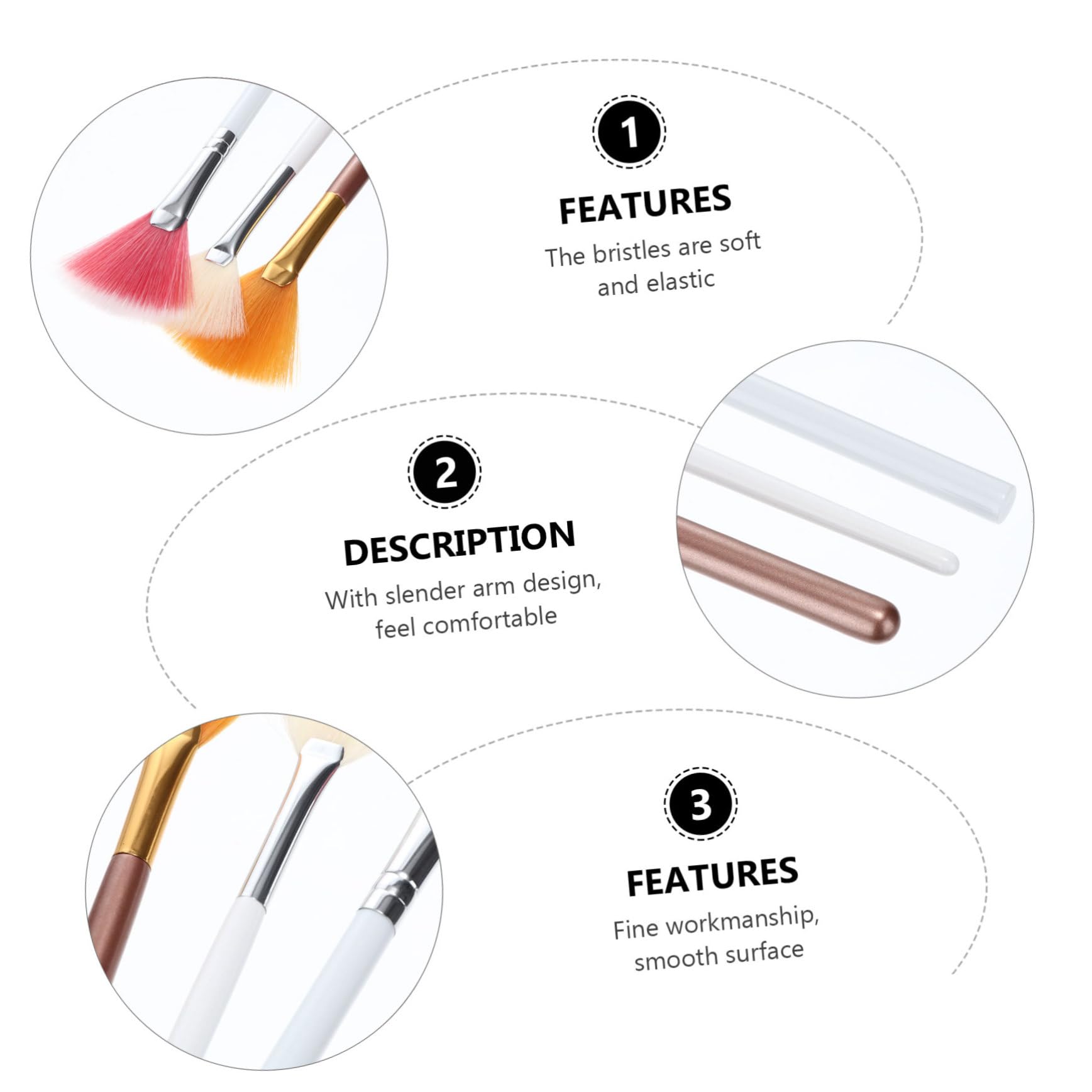 Didiseaon 15pezzi Pennelli Forma Di Fana Per Trucco Accessori Cosmetici Per Applicazione Di Illuminante e Blush Facili Da Pulire Materiale Premium Design Elegante