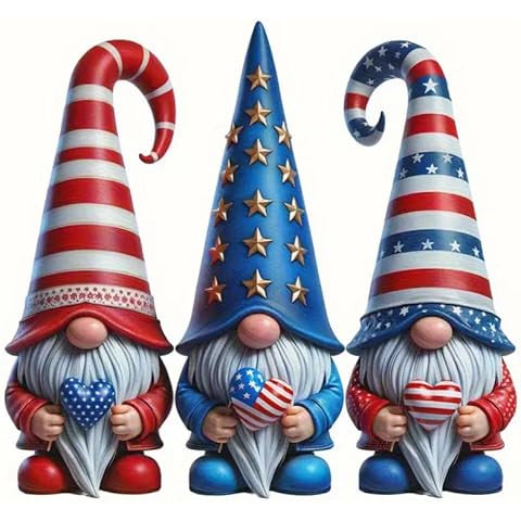 Patriotic Gnome PVC Vinyl Car Decals Stickers Waterproof Self-Adhesive Decals for C...