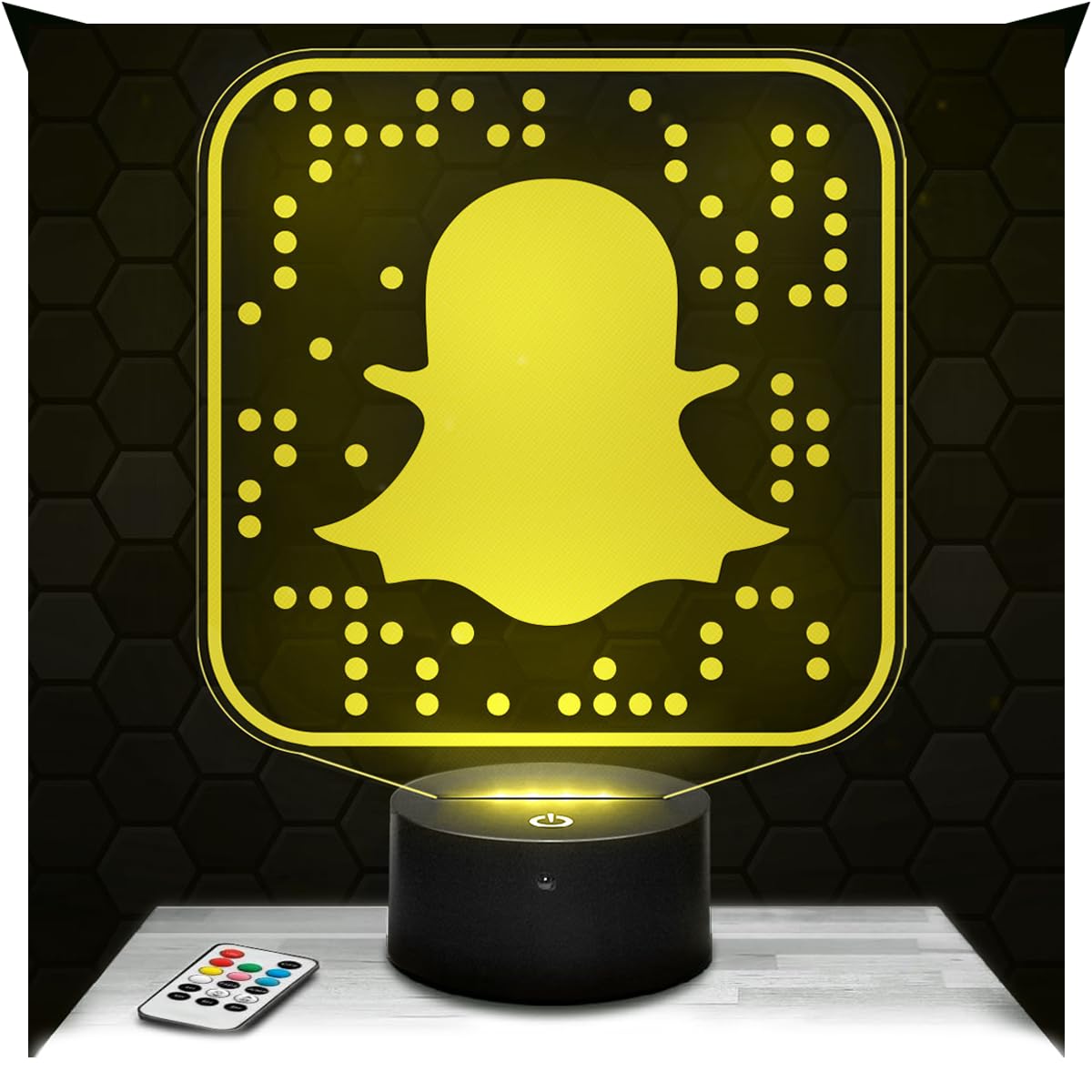 Lampephoto.fr - Snap Chat 3D Lamp Night Light 3D LED Illusion, Christmas Birthday Gift idea for Boys and Girls Children's or Adult Bedroom Night Light, Gifts Merchandising, Bedside Lamp