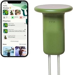 FYTA Terra 14 cm – Smarter Outdoor-Pflanzensensor | Rasen, Beete & Bäume | Wasser, Temperatur, Licht, Düngebedarf und mehr | iOS Android App | Vollständig wasserdicht | Teil Systems | WiFi