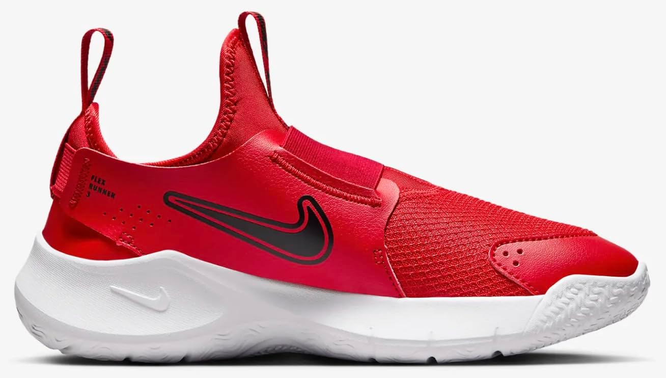 Nike Flex Runner 3 Big Kids' Road Running Shoes (FN1294-600, University Red/Black) Size 4.5