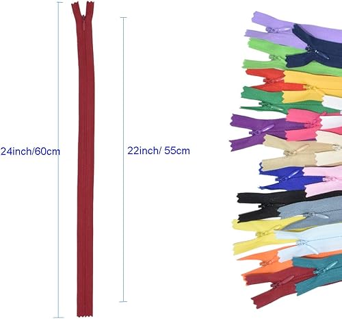 Miniatura 4 de 40 piezas de cremallera invisible de nailon de 12.5 pulgadas para costura, costura, herramientas de artesanía, ropa especial, 20 colores (12.5