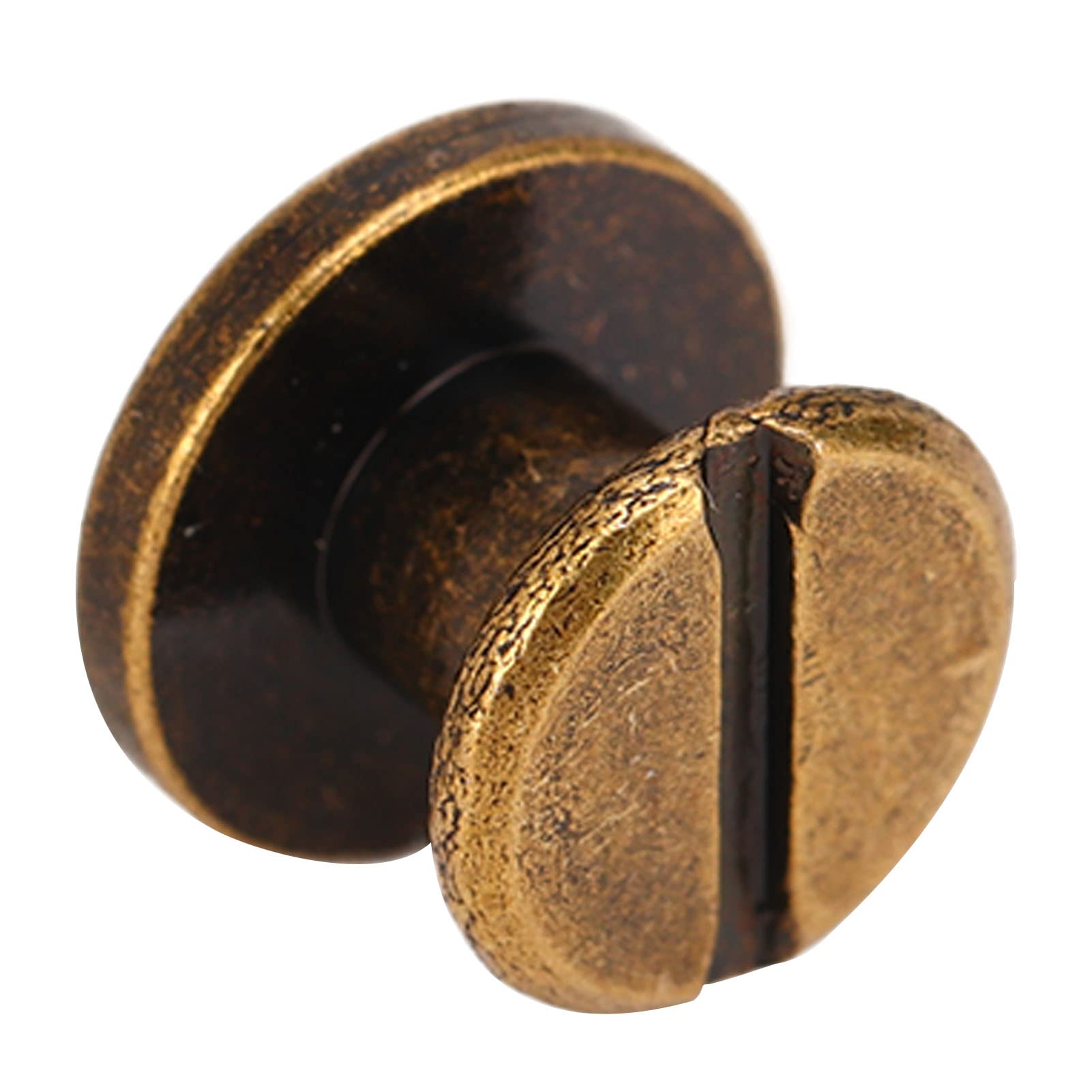 200 Set Book Binding Screws 9x5mm, Hard Thick Brass Material, Uniform Ni Coating, DIY Leather Rivets for Photo Album, Fine Workmanship, Round Head Fasteners (Antique Bronze)