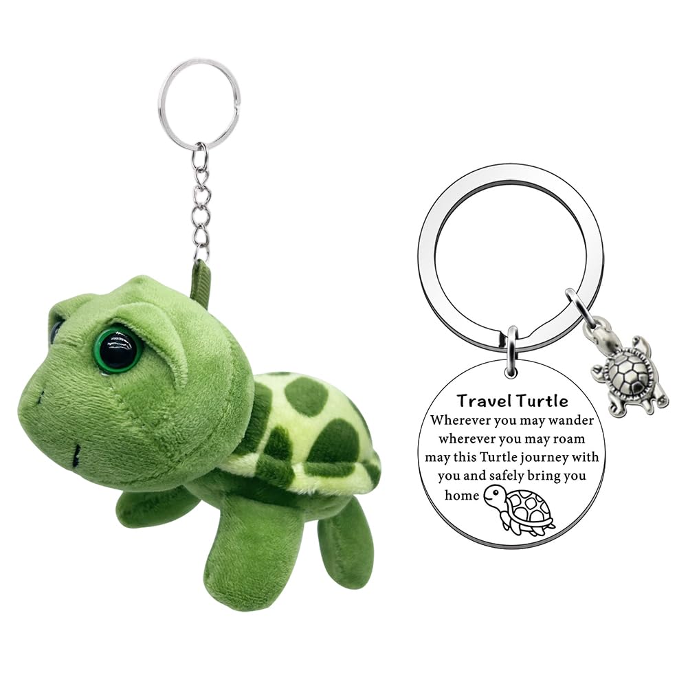 PyrrlicToy Tortoise Keychain Travel Keychain Travel Turtle Gifts for Women Family Friends Graduation Gifts,2pcs