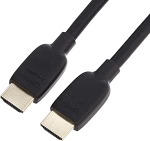 Amazon Basics HDMI Cable, 48Gbps High-Speed, 8K@60Hz, 4K@120Hz, Gold-Plated Plugs, Ethernet Ready, 10 Foot, Black