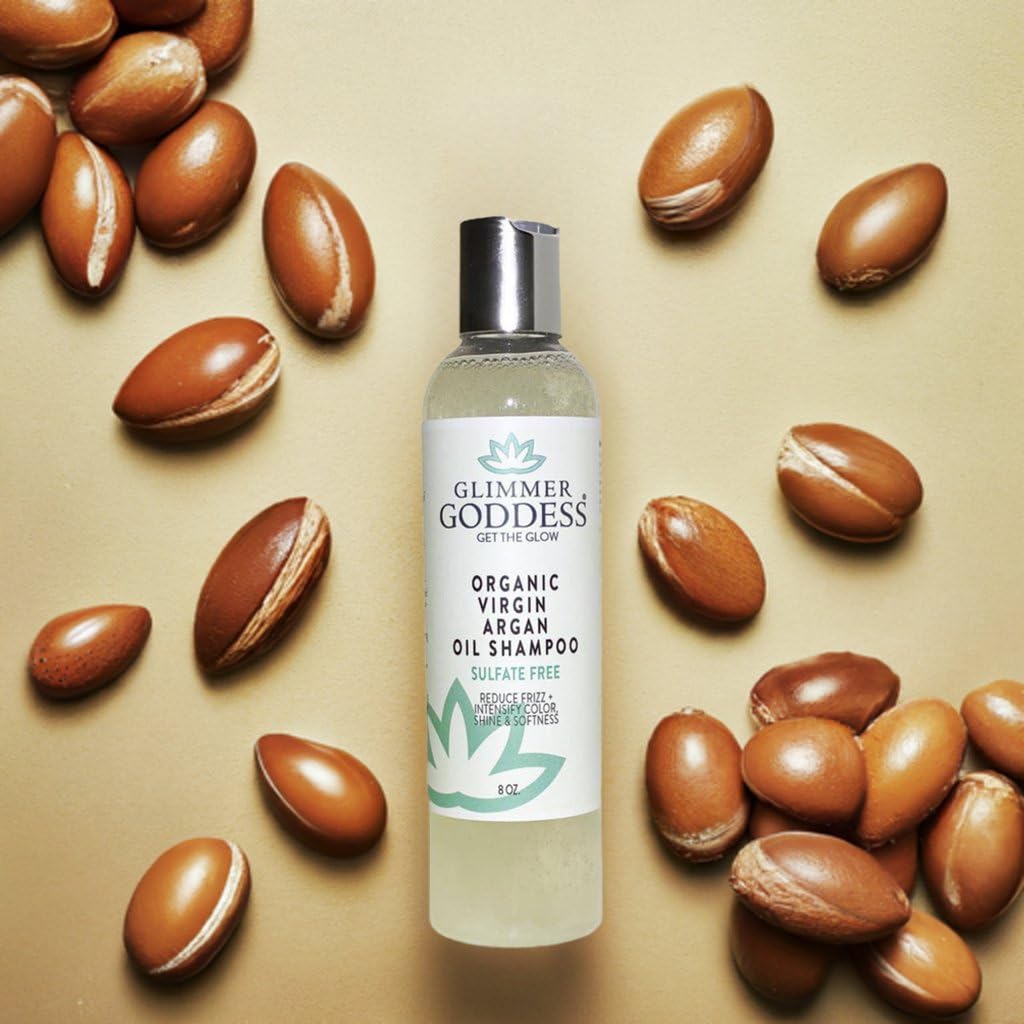 GLIMMER GODDESS Organic Sulfate Free Shampoo with Morrocan Argan Oil 8 oz