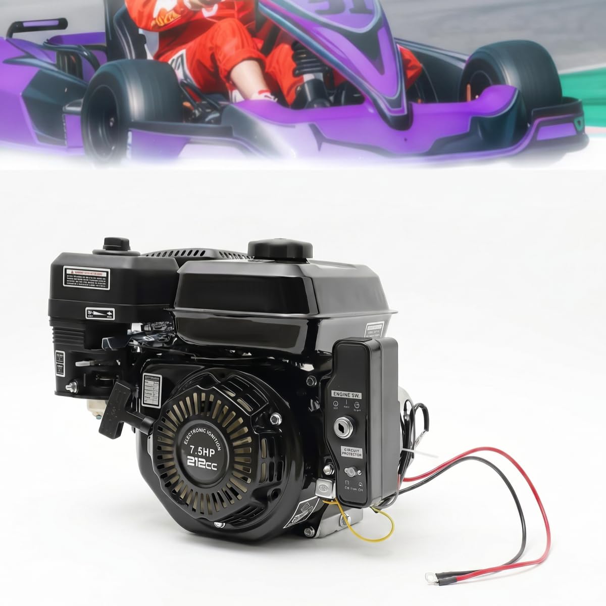 Amazon.com: 7.5HP 212CC 4-Stroke OHV Horizontal Gas Engine with