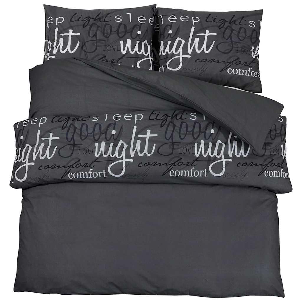 Housse de couette noir 260x220 cm en coton pour transformer votre chambre en suite