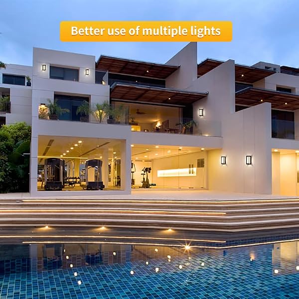 LANFU LED 18W Modern Rectangular Outdoor Wall Sconce 3000K Outside Light for House Patio, Black with Full Border Warm White, IP64 Waterproof Outdoor Wall Lights for House Patio Exterior Wall (1 Pack) by LANFU - Image 6