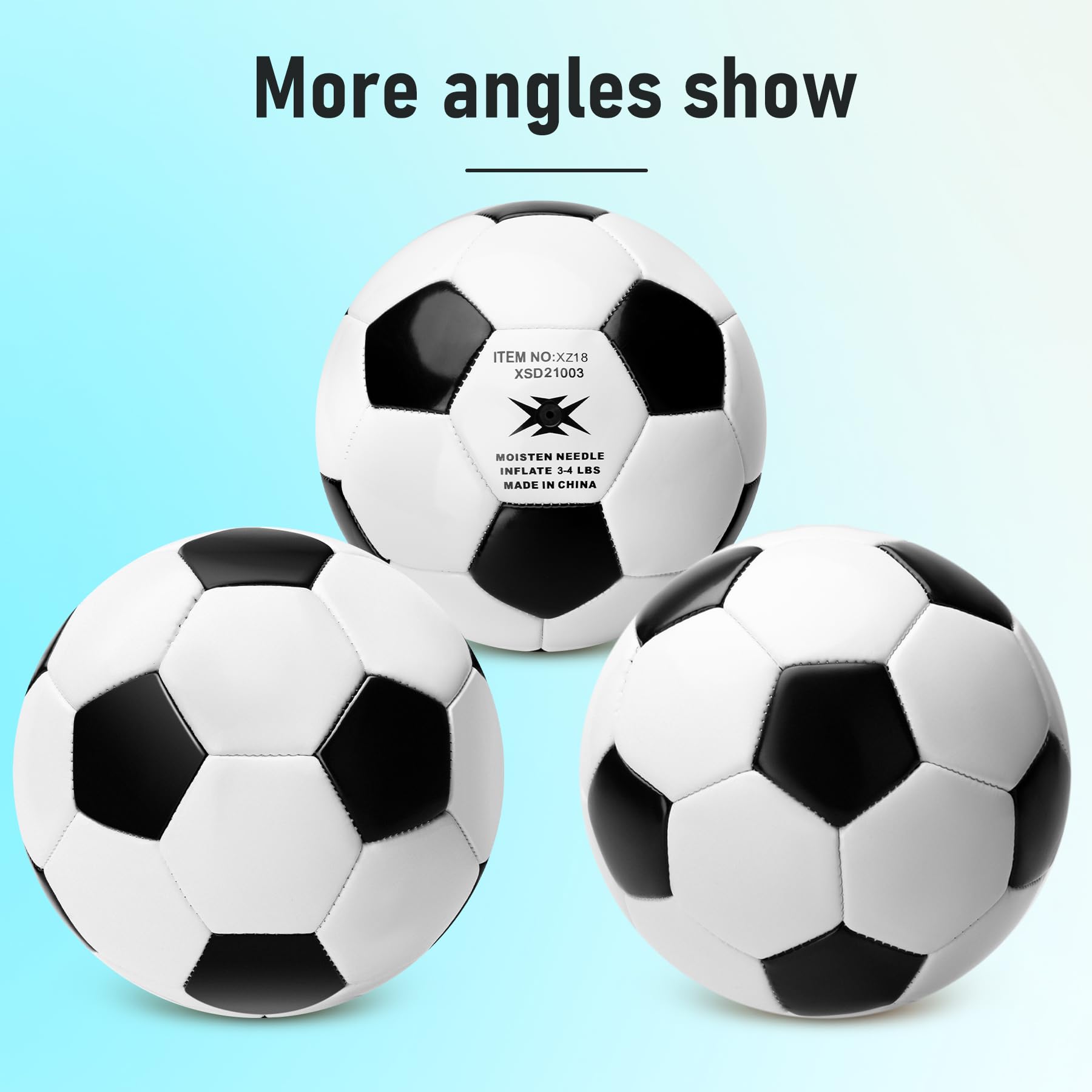 Pallone da calcio misura 3 con pompa e borsa, confezione da 2, classico bianco e nero, durevole per uso interno/esterno, ottimo regalo per bambini, ragazzi e adulti