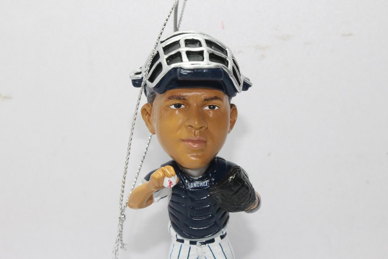 FOCO MLB New York Yankees Gary Sancheznew Bobble Ornament, Blue, 4''