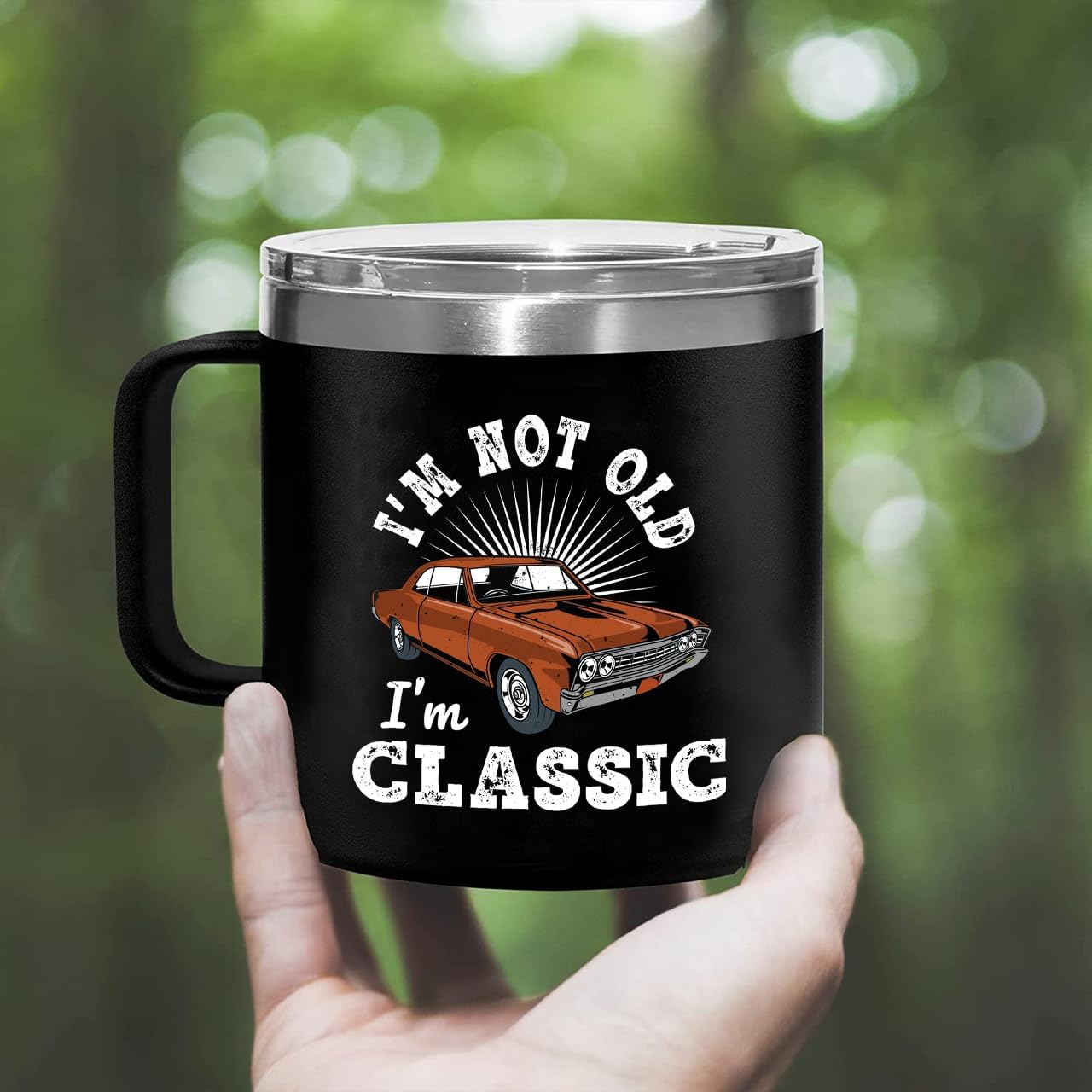 Old Man Gifts for Dad Im Not Old Im Classic Tumbler - Grandpa Christmas Fathers Day Funny Mugs for Men - Gifts for Older Father Papa 60th Birthday Idea Retirement 14oz Stainless Steel Tumbler With Lid - Image 4