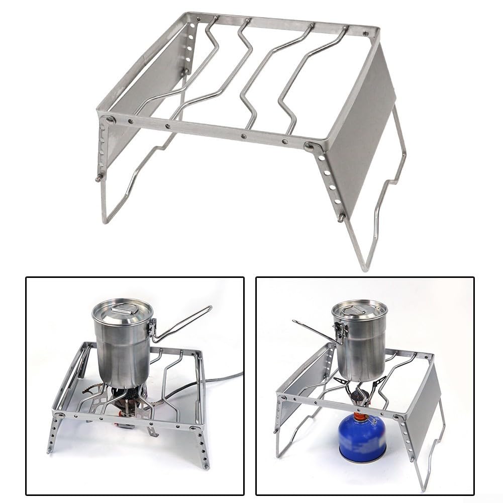 ZYWUOY Parrilla plegable para fogata, parrilla de barbacoa plegable de acero inoxidable para senderismo, barbacoa, pesca