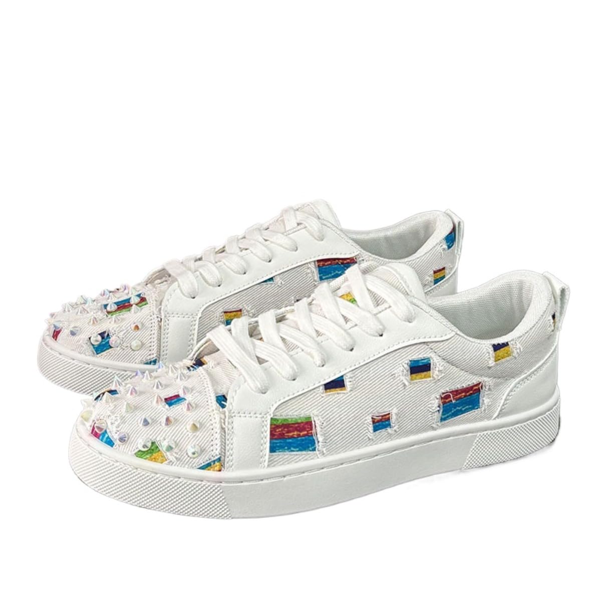 Rivet, Casual, Perforated Canvas, Fashionable and Breathable Sneakers