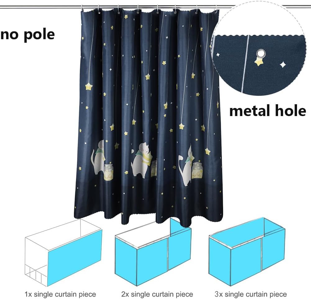 HAOZAIKEJI Children Bed Curtains Cartoon Blackout Bunk Bed Curtain Tent Dorm Bottom Bed Drapes for Loft Bed Single Bed Student Light Blocking Dustproof Canopy for Bedroom