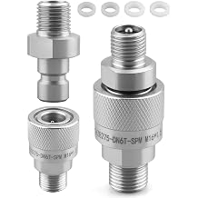 M16-M14 Hydraulic Quick Connect Fittings, 2 Pcs Hydraulic Quick Coupler w/Build-in Plunger, Fit for AGT and Chinese Mini Excavators - 2 Male & Female Hydraulic Hose Fittings