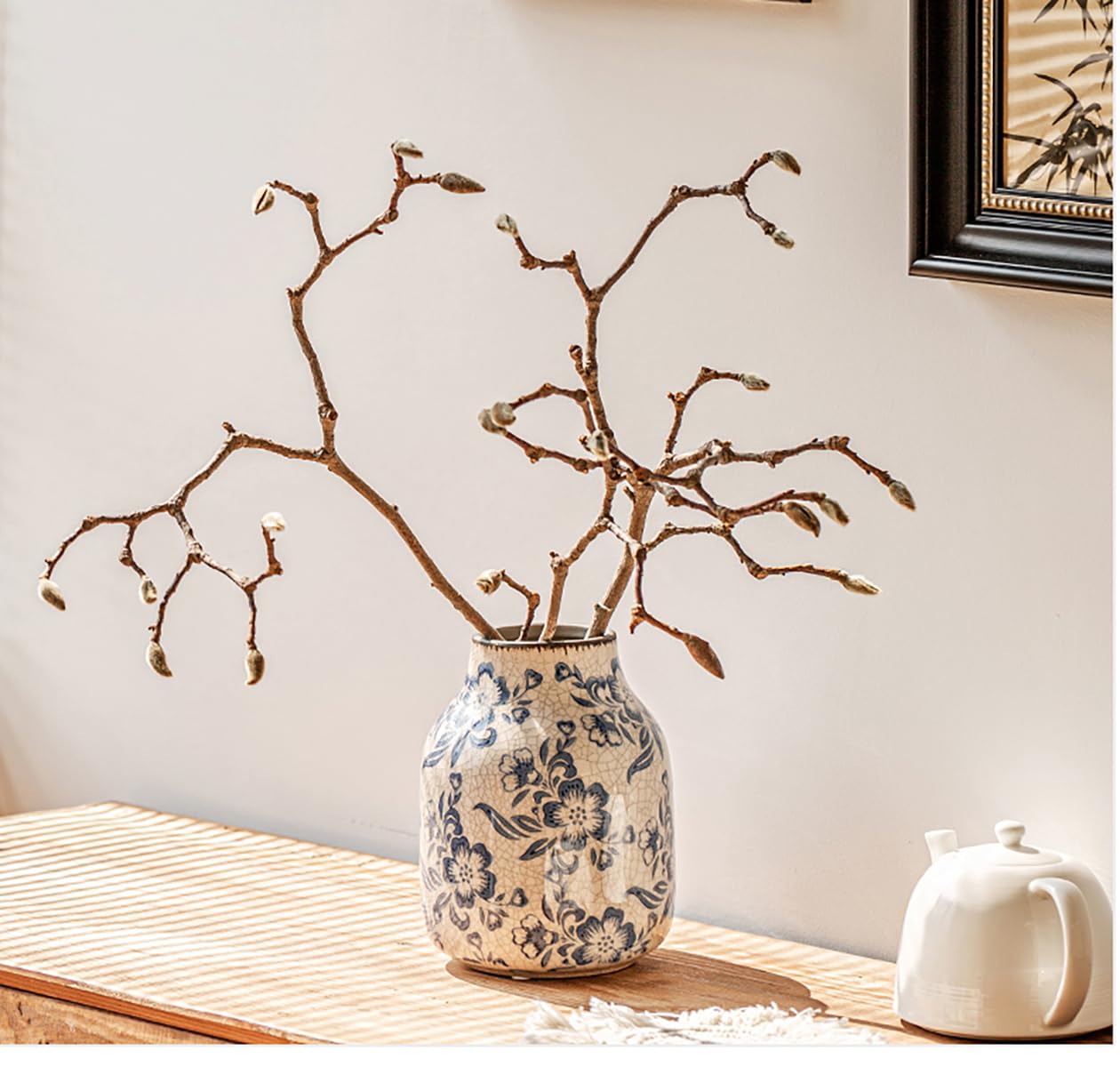 Amazon.co.jp: ヴィンテージ青と白の磁器花瓶 ホームインテリア : Home