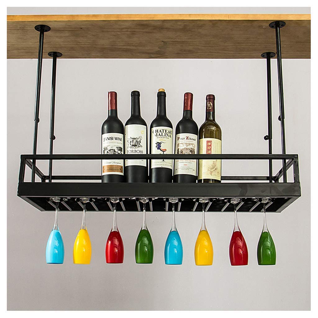 Casier à vin de plafond en métal vintage pour bar et cuisine