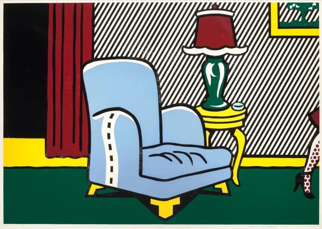 QSDTGHUIKP Roy Lichtenstein Pop Poster《The Sofa》Canvas Painting Abstract Wall Art Roy Lichtenstein Prints Modern Picture for Home Decor 16x24in Frameless