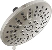 Faucet 4-Setting Shower Head&comma; Brushed Nickel&comma; Round&comma; High Pressure&comma; Metal&comma; 1&period;75 GPM Flow Rate Shower Head&comma; Brushed Nickel 75617SN