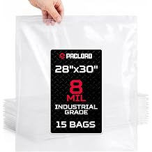 28" x 30" Heavy-Duty Extra Large Zip Plastic Bags Pack, 15 Count