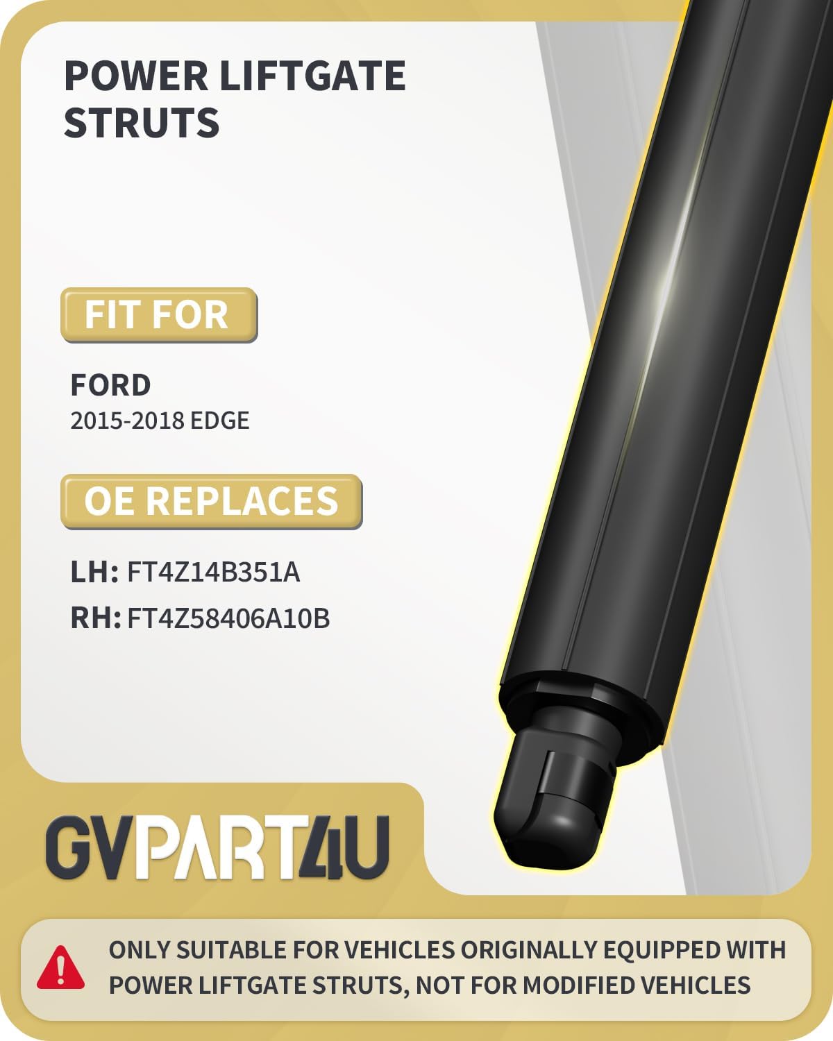Power Liftgate Support Struts Fit for Ford Edge 2015-2018 Tailgate Electric Rear Hatch Lift Actuator Trunk Shock OEM# FT4Z14B351A, FT4Z58406A10B, Left & Right, 2Pcs