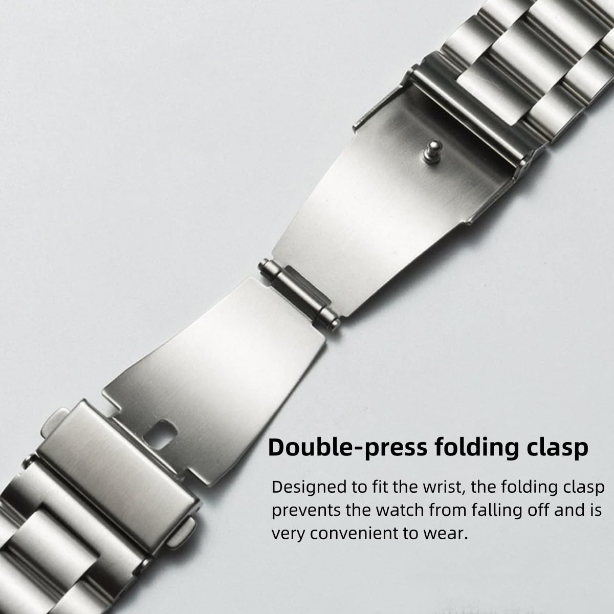 Correas de Reloj Meta de Acero Inoxidable 16mm 18mm 20mm 22mm 24mm Correa de Repuesto Macizo Cepillado para Relojes y Smartwatches de Mujer Brazalete de Metal Hombres Mujeres
