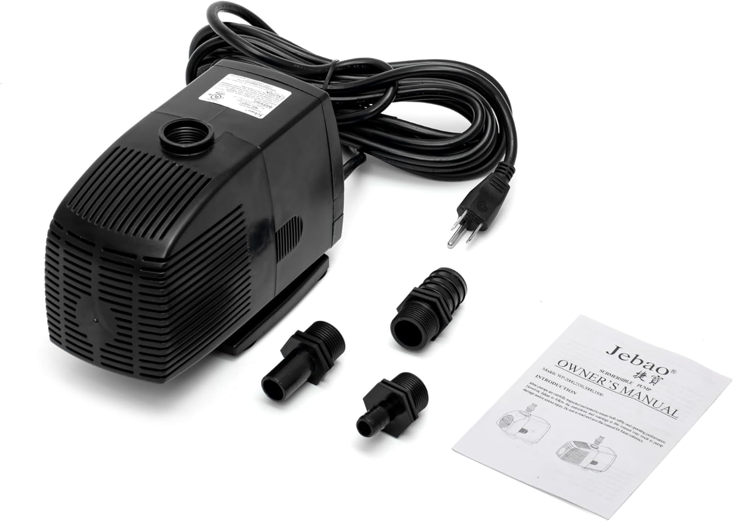 Jebao WP-3000F Submersible, Hydroponics, Aquaponics, Fountain Pump 790gph, 70-watt