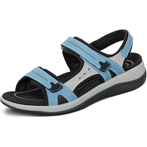Orthofeet Women's Orthopedic Leather Adjustable Venice Sandals