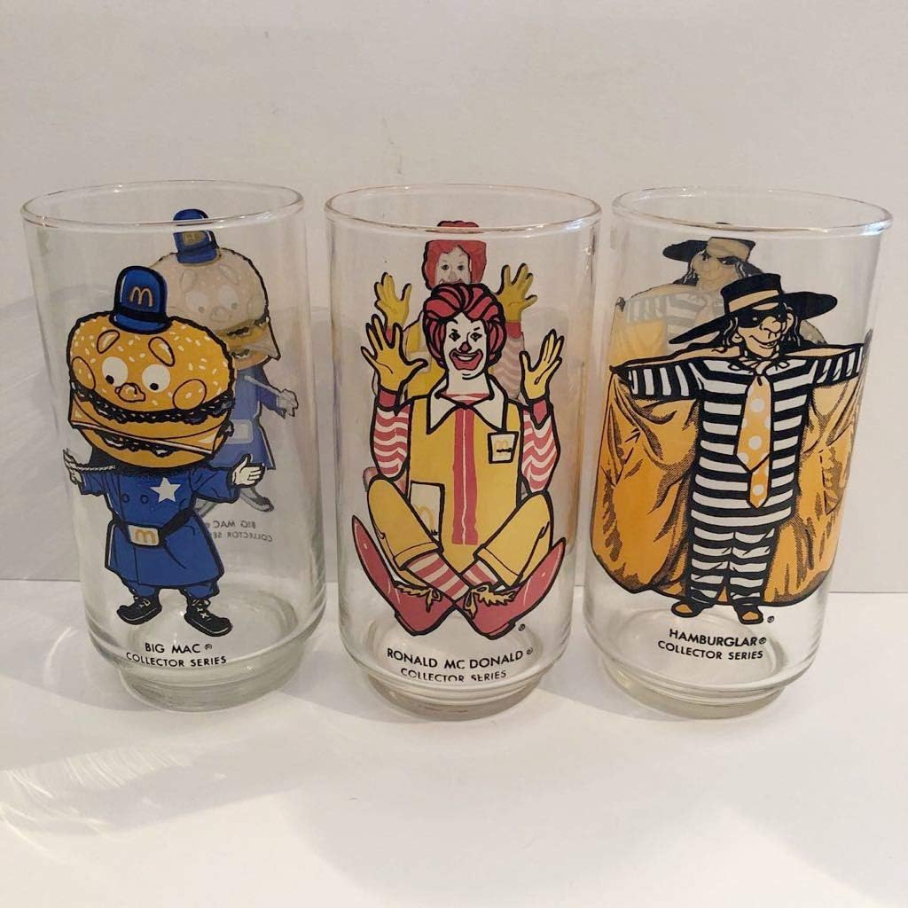 Amazon Co Jp 非売品 ノベルティー マクドナルド マック グラス タンブラー コップ 3個セット まとめて ビッグマックポリス ハンバーグラー ビンテージ ホーム キッチン