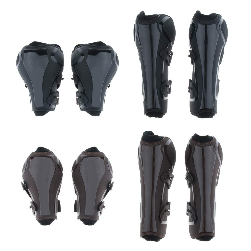 Lot de 2 guêtres de sport équestre, bottes de saut pour cheval et poney – Équipement de protection des jambes avant – Matériau absorbant les chocs et respirant – L