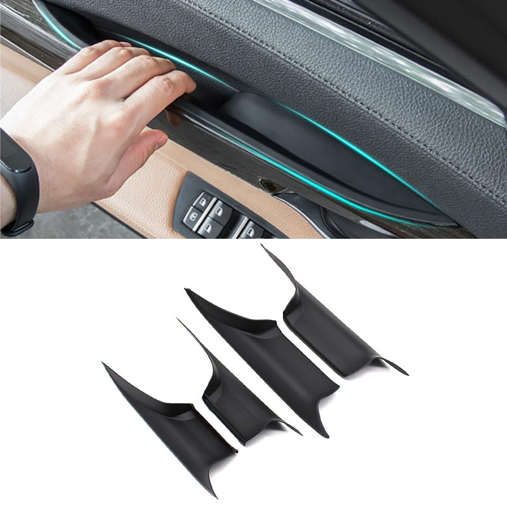 Goodithy Compatible with BMW 7 Series F01, 4PCS Inner Door Handle Covers Interior Inside Left/Right Door Pull Handle Panels Trim Replacement 2008-2014 (Black)
