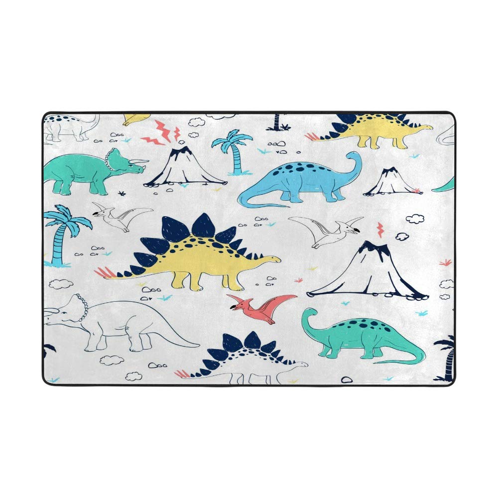 Tapis dinosaures anti-peluche en velours corail épais et super doux CHEHONG