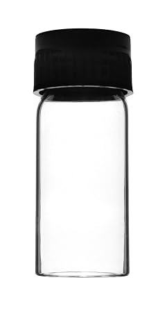 EISCO Test Tube, 5ml - Bakelite Screw Cap - Borosilicate 3.3 Glass - 2.25" x 1" - Flat Bottom