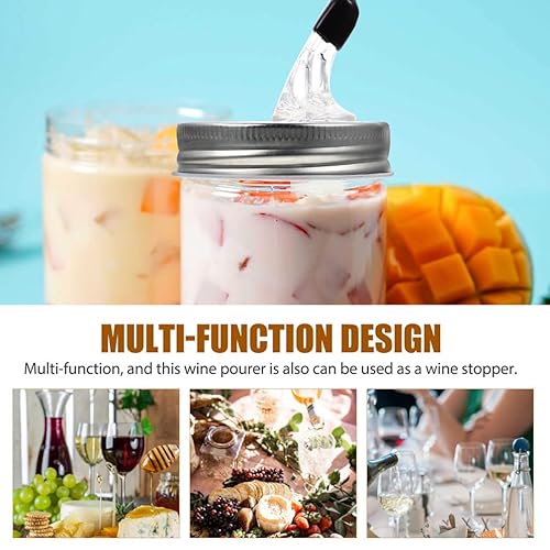 Miniatura 6 de HANABASS Tapas de tarro con boquillas para verter frasco, dispensador de mango para aceite de vino, jarabe y miel