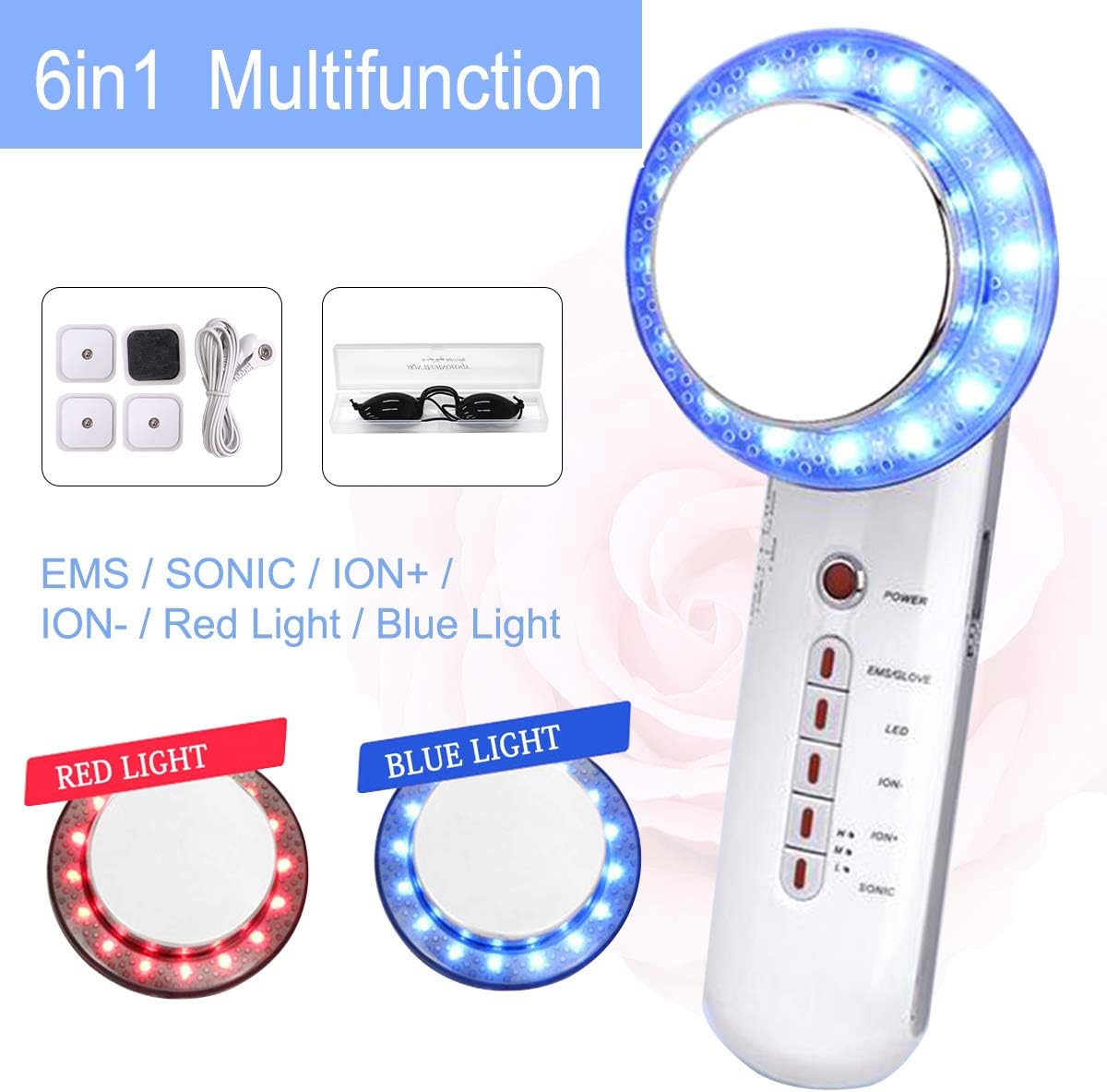 Cellulite Remover, Ultrasonic Cavitation Slimming Machine 6 in 1 Fat Burner Ion Wrinkle Remover Weight Loss Machine