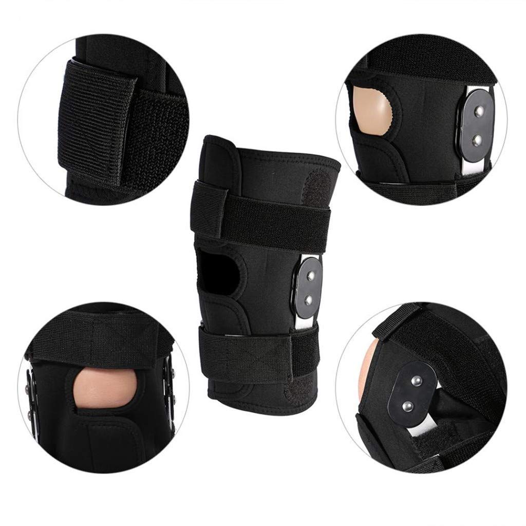 Knee Brace Support Joint Pain Relief Adjustable Strapping Sports Knee Pads Magic Belt Pressure Leg & Knee Joint Assist Support Brace (black, Large)
