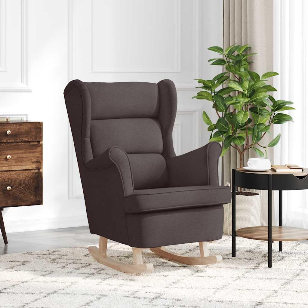 Sillón mecedora (madera maciza, 74 x 90 x 102 cm), color marrón