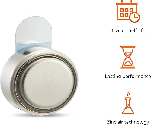 Vista 4 de Yaxa Basics 60-Pack Hearing Aid Size 675 Zinc-Air Batteries, 1.45 Volt, Blue Tab, 4-Year Shelf Life, Child-Safe Package (Use Scissors to Open)