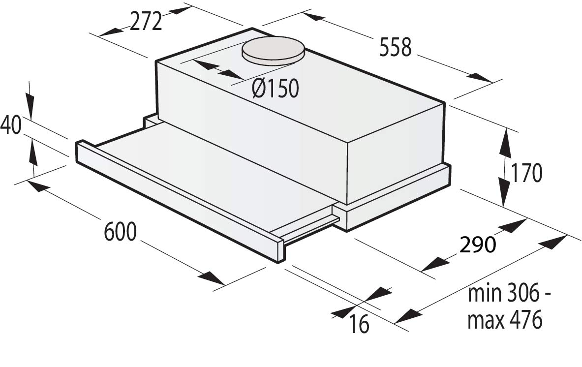 Gorenje TH 64E4BG Dunstabzugshaube LED Beleuchtung Polyurethanfilter Abluft Umluftbetrieb Schwarz Glas 450 M³/H