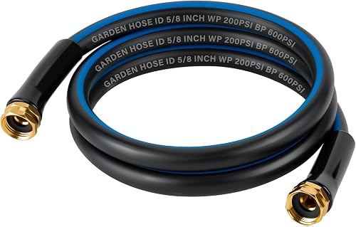 Short Garden Lead-In Hose 6ft X 5/8" Female to Female, 6 Feet Flexible Leader Water Hose With Swivel Handle, Heavy Duty Small Garden Water Hose for Outdoor Indoor
