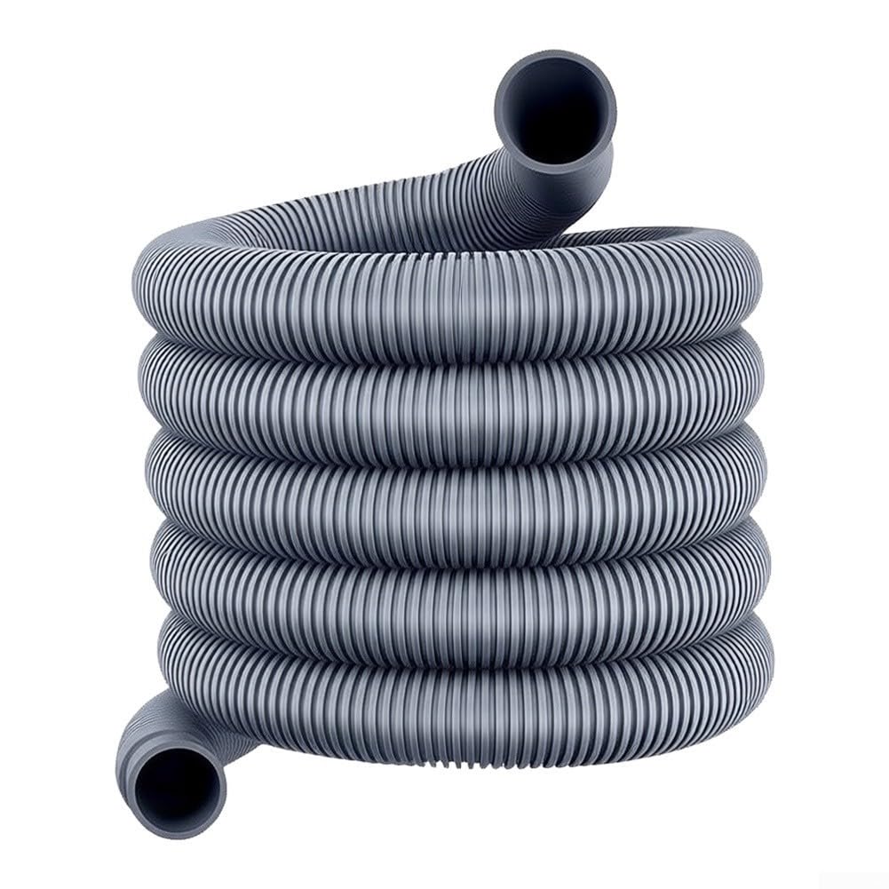 Flexibles Ablaufschlauch-Set für Waschmaschinen mit Adapter und U-förmiger Unterstützung, PP-Material für sichere Verbindungen, Grau (003)