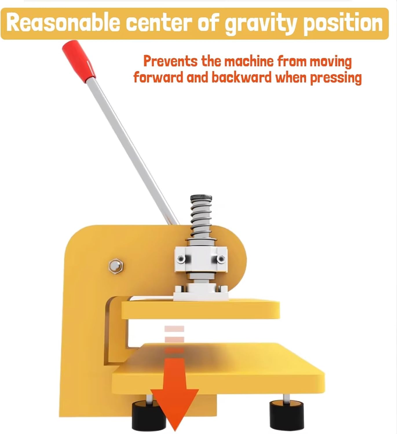 Manual Leather Die Cutter,Leather Embossing Machine,Die Cutting Thickness 0.1-12MM,Leather Cutting Machine,Multi-Directional Entry and Exit of Materials (Yellow)