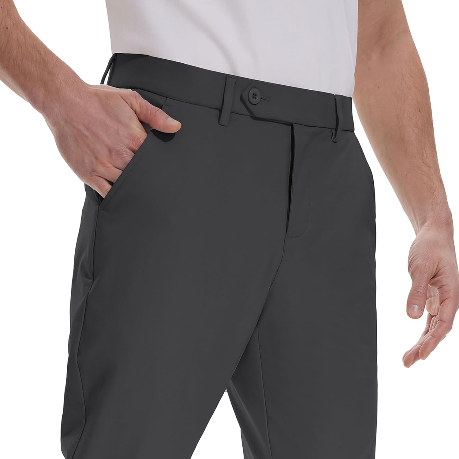 Men's Golf Pants Stretch Dress Pants 30"/32"/34" Comfy Lightweight Casual Trousers Quick Dry Travel Pants with Pockets - Image 2