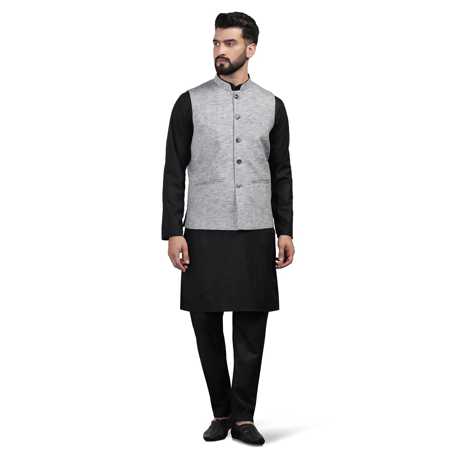 tahvo Men Embroidered Jacket ith Kurta Pyjama-picture-27