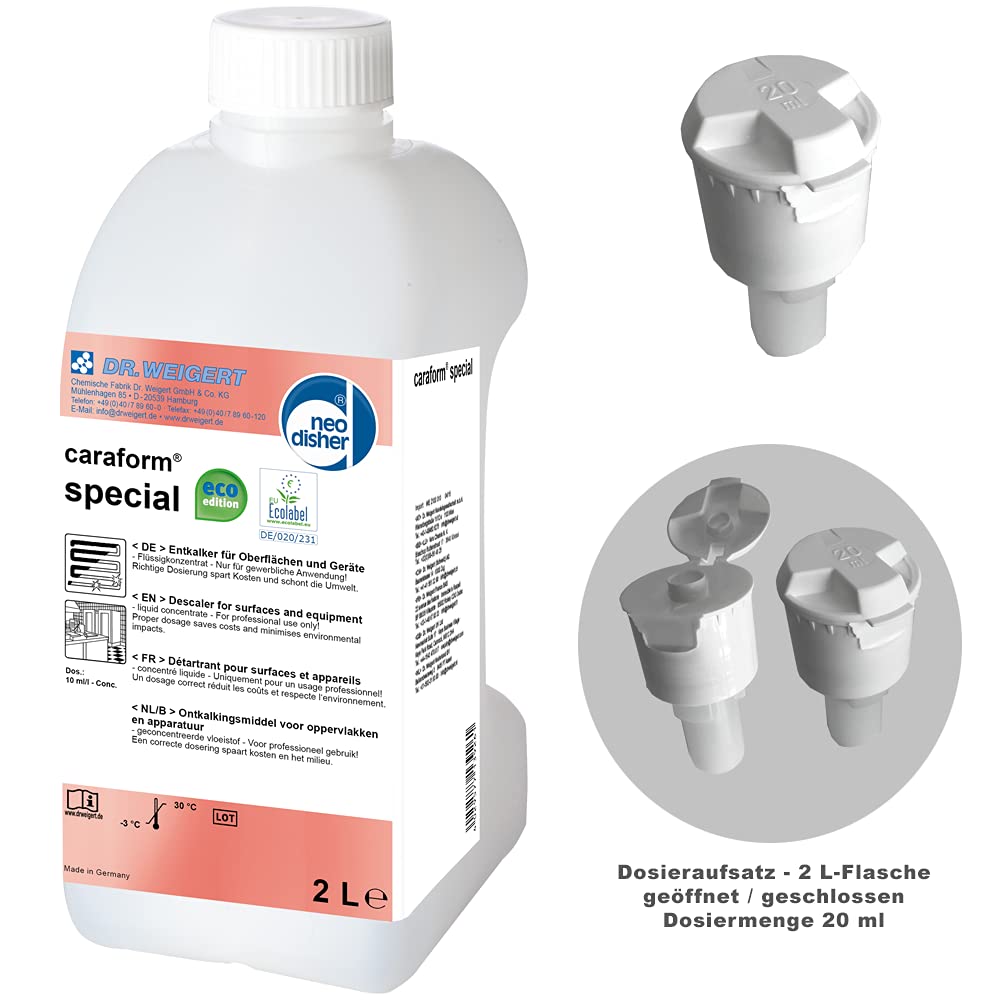 Entkalker für Oberflächen und Geräte, Dr. Weigert caraform special - Inkl. Dosieraufsatz, Flüssig, 2 Liter