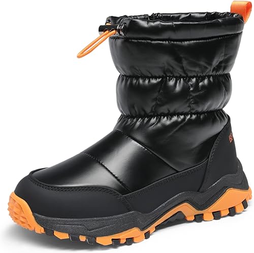 Vista 2 de Bruno Marc Botas de nieve para niños y niñas, botas de invierno impermeables aisladas al aire libre