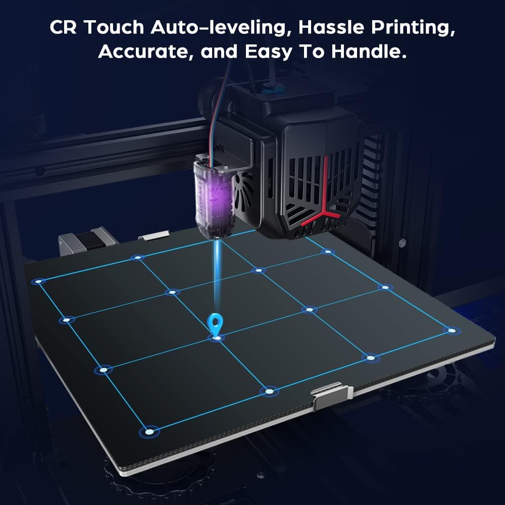 Creality Ender 3 Neo 3D Printer with CR Touch Auto Bed Leveling Kit and Full-Metal Extruder Carborundum Glass Resume Printing Function Silent Mainboard 8.66x8.66x9.84 inch
