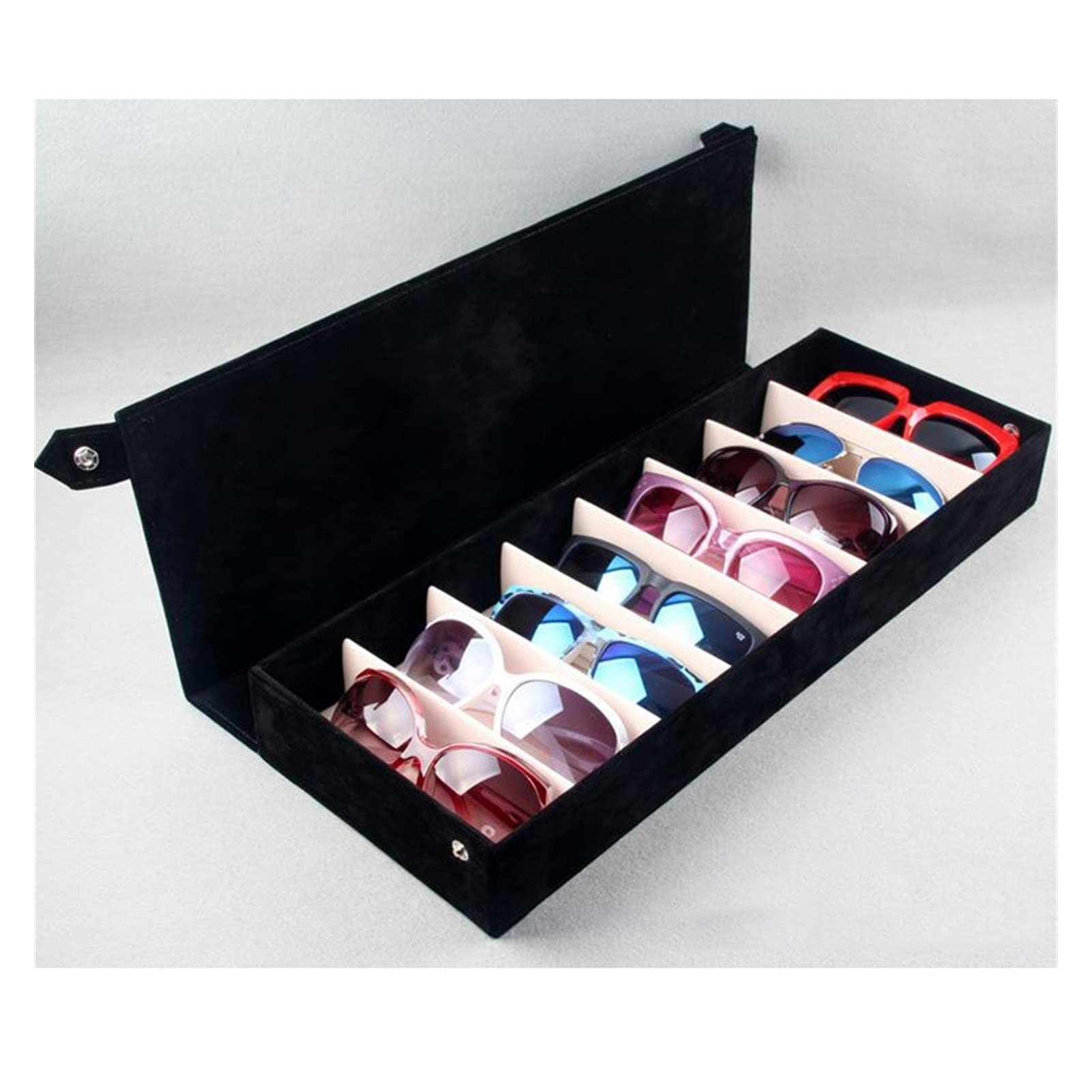 Support de lunettes de soleil et boîte de rangement 8 cases pour affichage et stockage